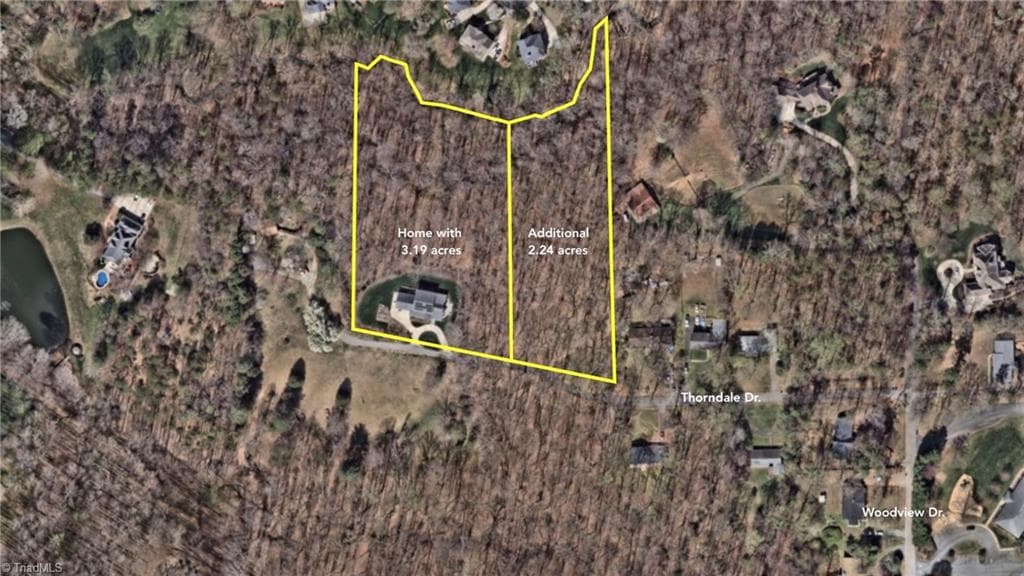 Bordered by several large homes with sizable acreage make the setting wonderfully private. - 3925 Thorndale Drive, Winston-Salem NC 27106, Winston-Salem
