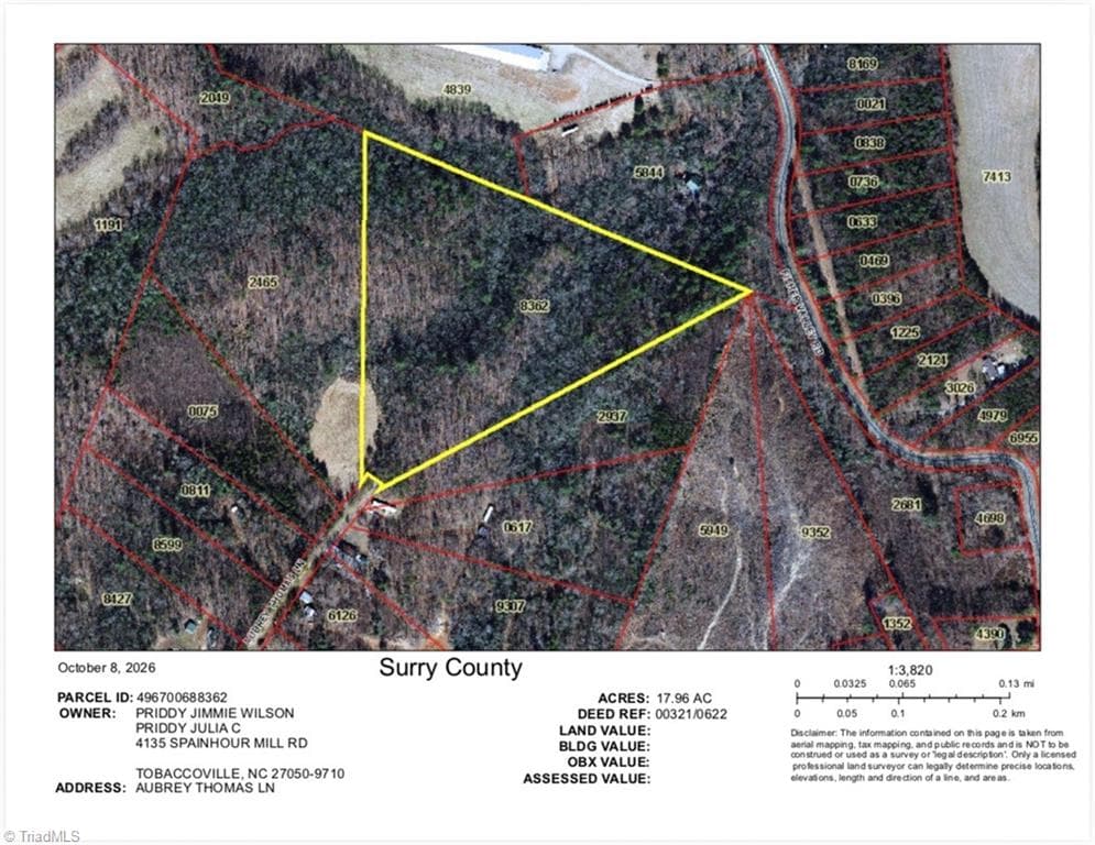17.96 Acres Aubrey Thomas Lane, Dobson NC 27017