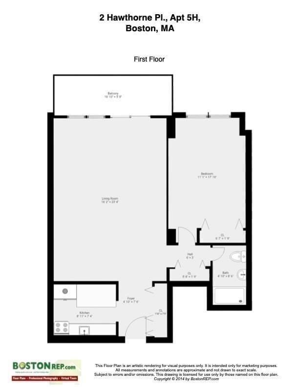 Condominium at 2 Hawthorne Place # 5H, Boston MA 02114, Boston, photo 19 of 21