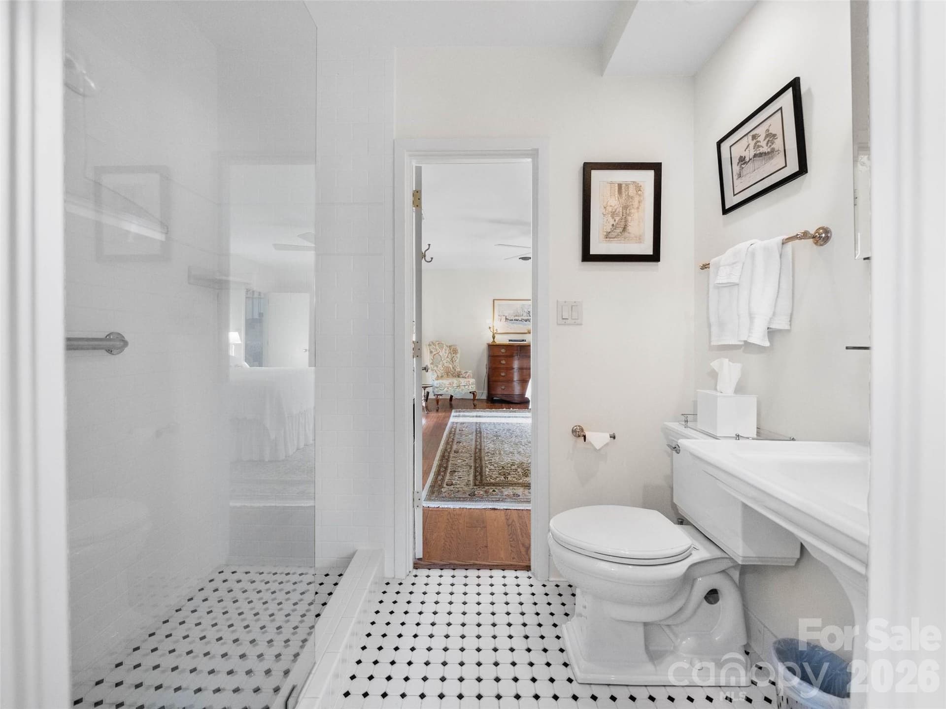Beautiful tiled floors, a thoughtfully designed shower bring the beauty into this peaceful bath retreat. - 65 Crestwood Road, Asheville