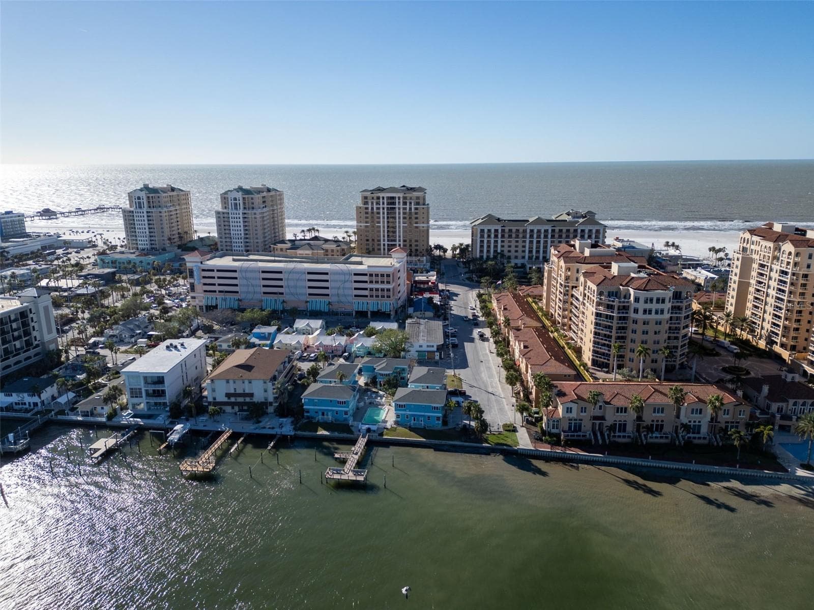 Arial View Intracoastal and Gulf of Mexico, Pier - 483 E SHORE DR #D4, CLEARWATER BEACH