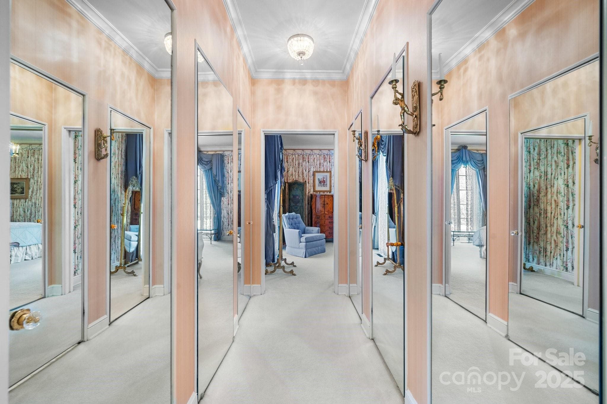 Mirrored Doors Along Hall to 2nd Primary Bedroom/Bath on Main Level - Lenoir