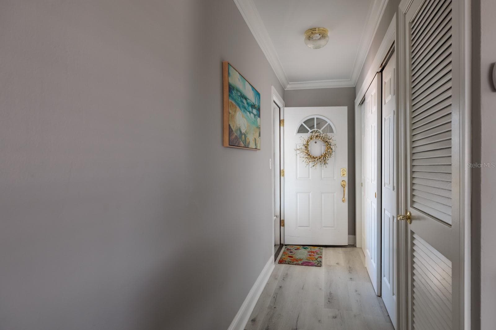 Foyer w/large storage closet & A/C-water heater closet. Metal front door. - 6161 GULF WINDS DR #338, ST PETE BEACH