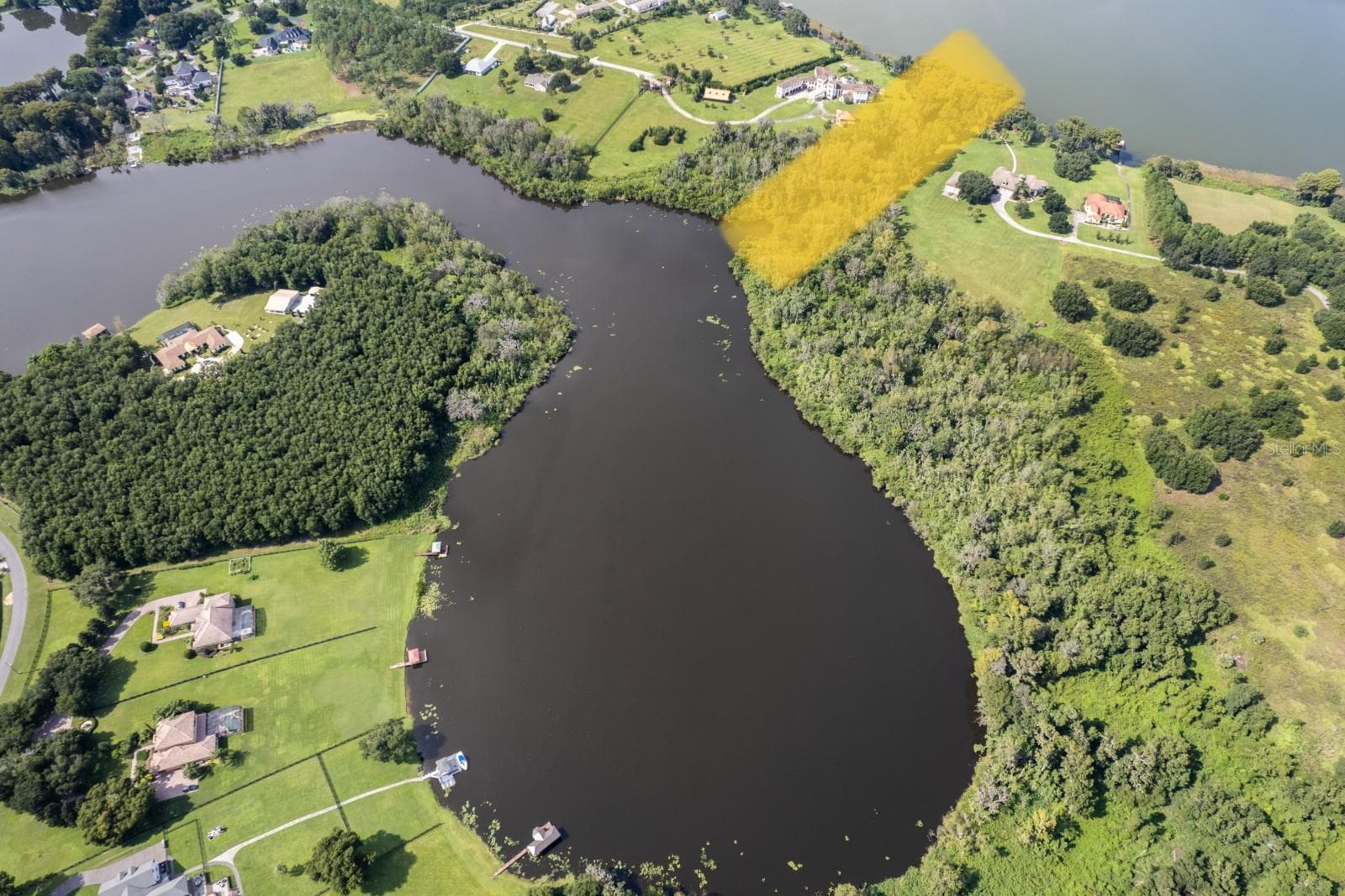 Yellow area marks canal access to Lake Carlton - 17937 COUNTY ROAD 448, MOUNT DORA
