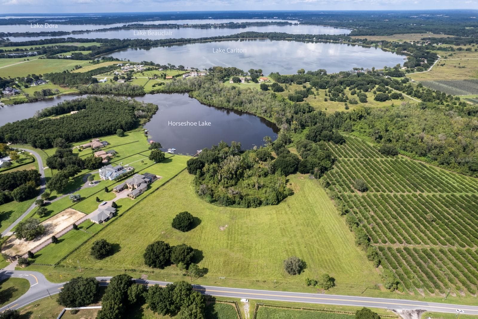 Entire 10 acre parcel is now divided into 10 acre lots . View of Lake Horseshoe and Lake Carlton in the upper portion of the picture. - 17937 COUNTY ROAD 448, MOUNT DORA