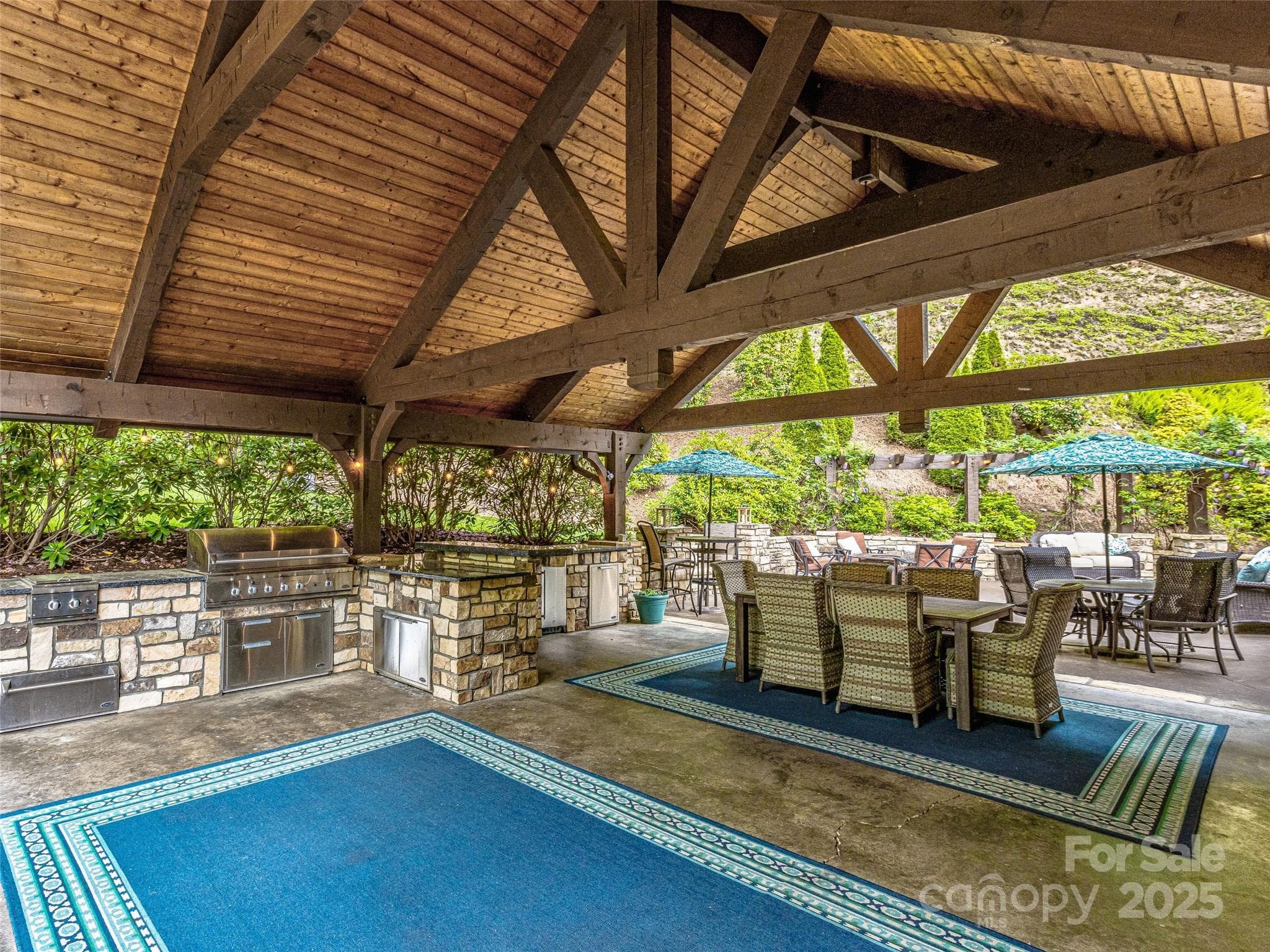 Outdoor entertaining space abounds for every sized party. - 202 Emerald Lane, Maggie Valley