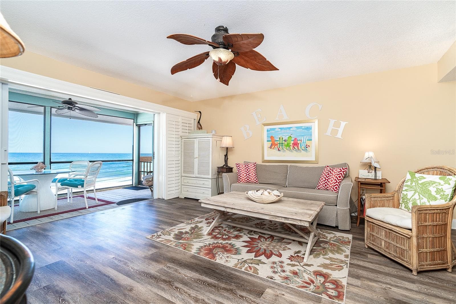 Living Area and Deck. - 301 S GULF BLVD #3, PLACIDA