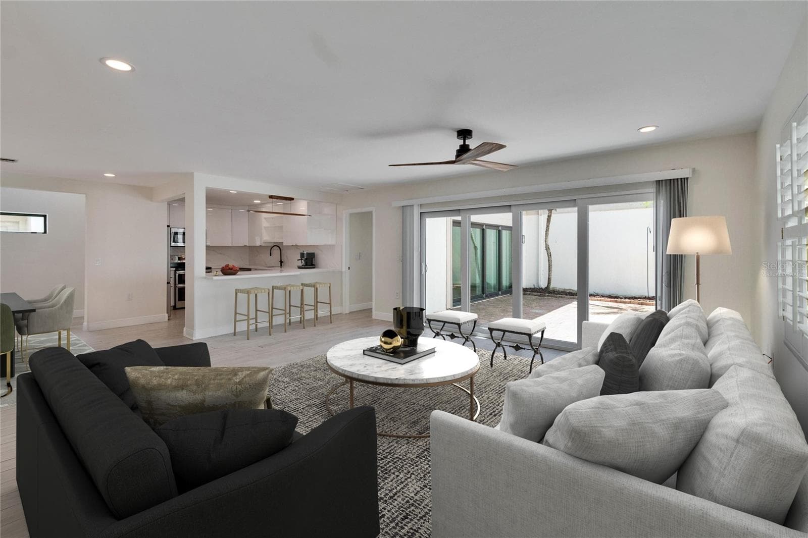 Virtually Staged Great Room - 370 S WOODLANDS DR, OLDSMAR