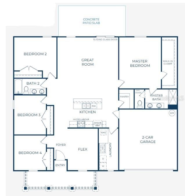 Floor Plan - Model home - actual features may vary. - 5268 HANFORD AVE, SPRING HILL