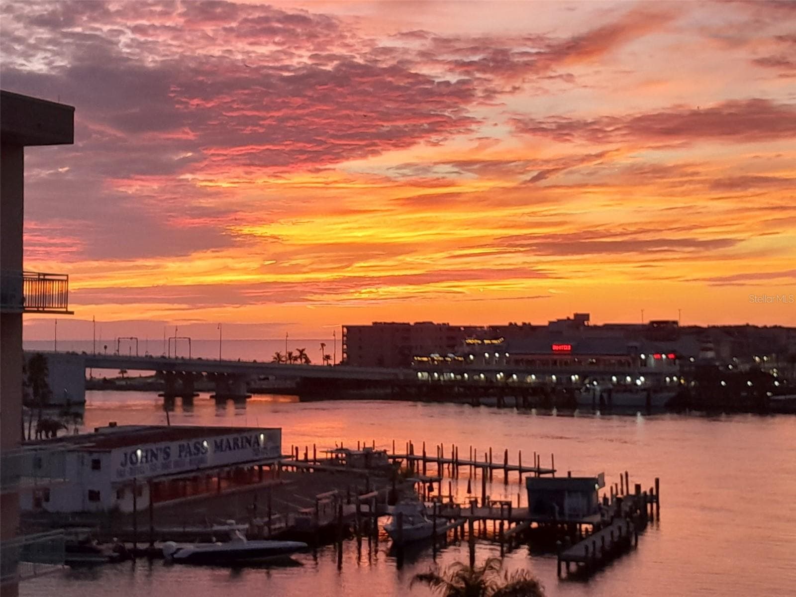 Master Br Balcony View - Johns Pass Bridge & Village - Sunset Exposure (NOT PhotoShopped!) - 1 KEY CAPRI #502E, TREASURE ISLAND
