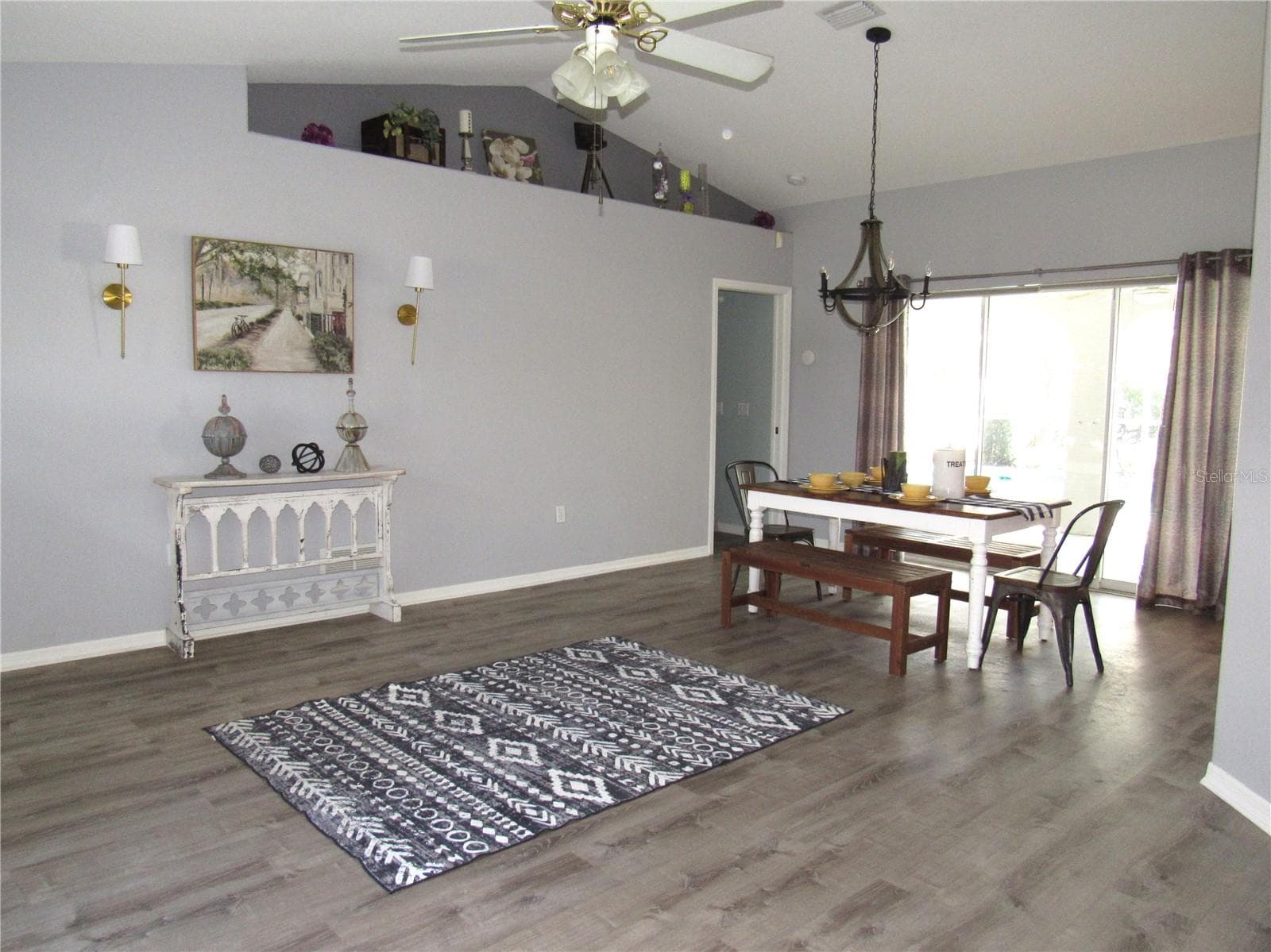 Dining room with triple sliders to lanai - 23081 AMBASSADOR AVE, PORT CHARLOTTE