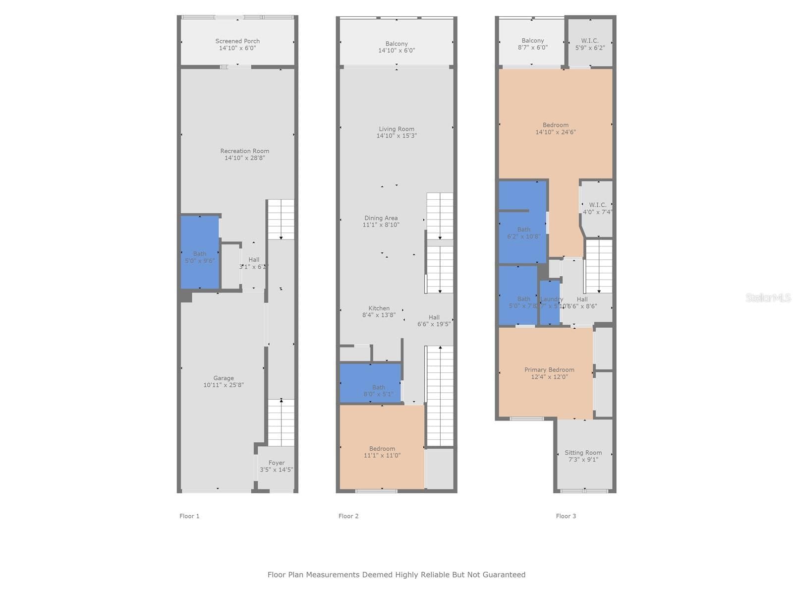 Three-level floor plan with flexible living spaces - 14879 SEMINOLE TRL, SEMINOLE