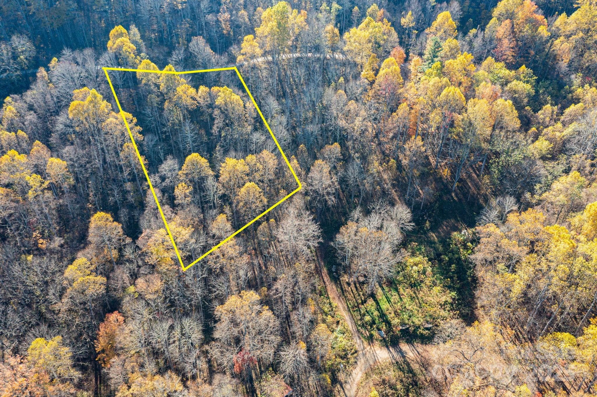 Aerial view of lot with approximate lot lines - Waynesville