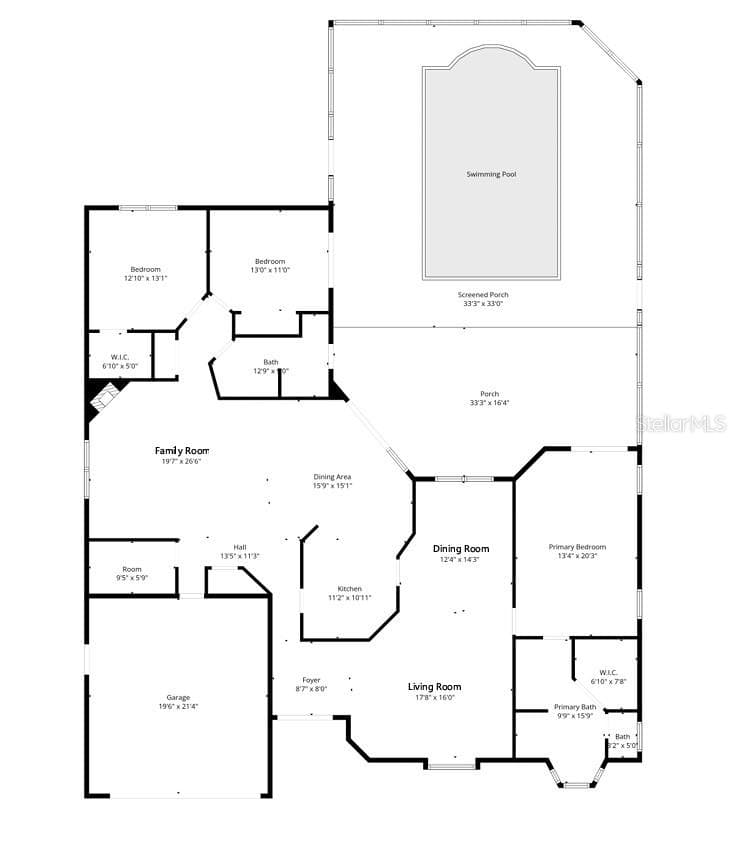 Floor Plan (Split Floor Plan) - 3734 THORNBUSH LN, NEW PORT RICHEY