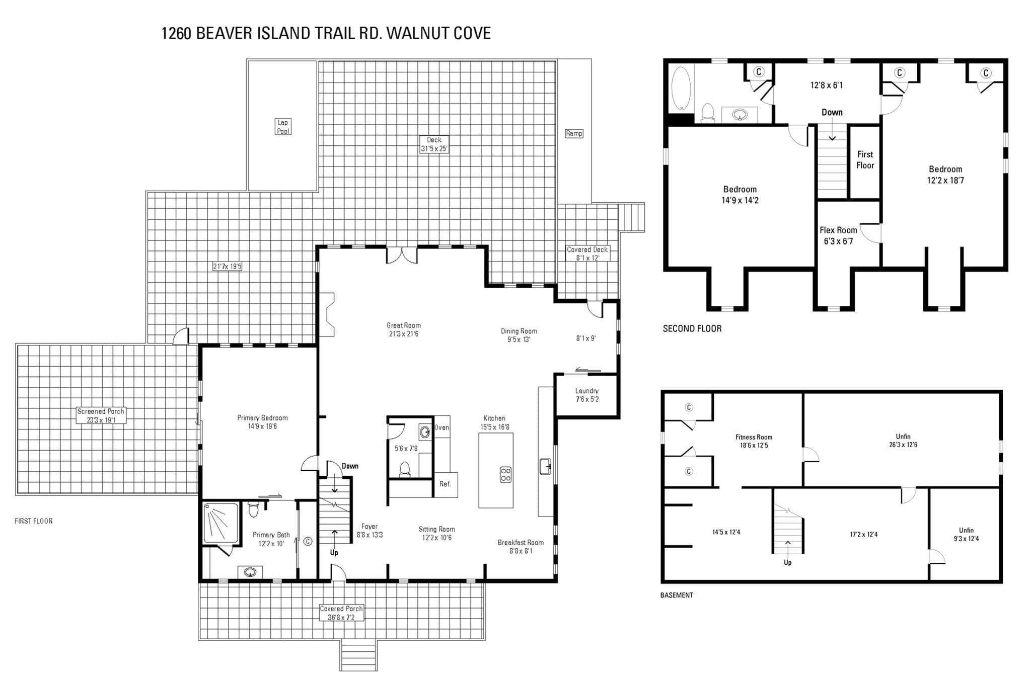 Main house floor plans - 1260 Beaver Island Trail Road, Walnut Cove