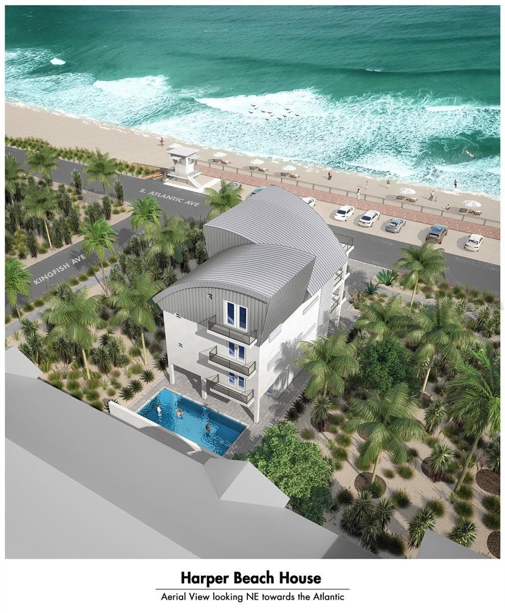 East aerial backyard view - 6604 S ATLANTIC AVE, NEW SMYRNA BEACH