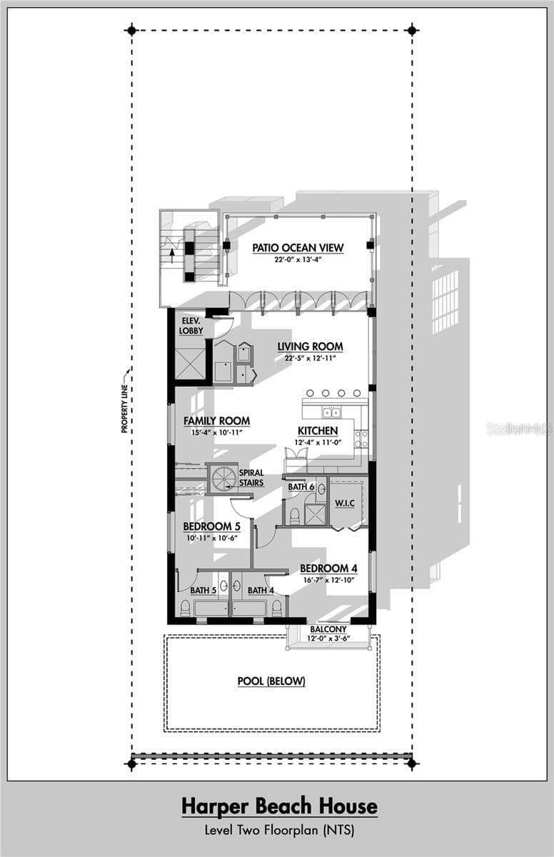 Level Two Floorplan - 6604 S ATLANTIC AVE, NEW SMYRNA BEACH