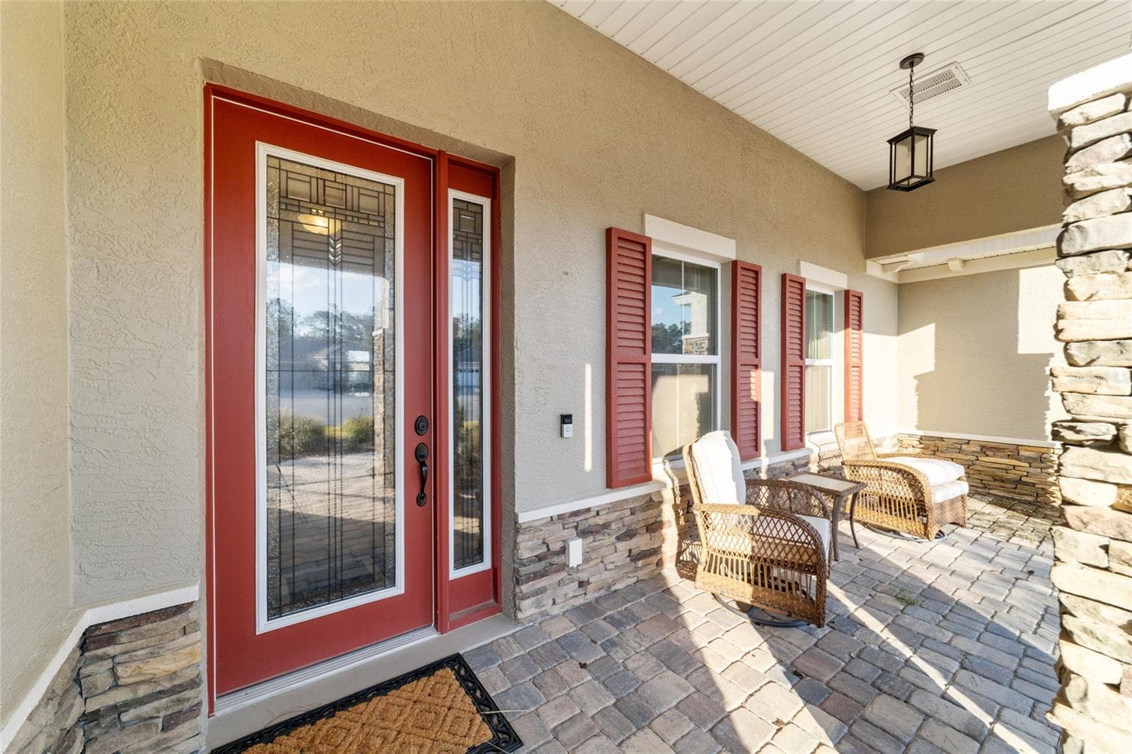 Upgraded full-length glass front door - 10453 SW 99TH LN, OCALA