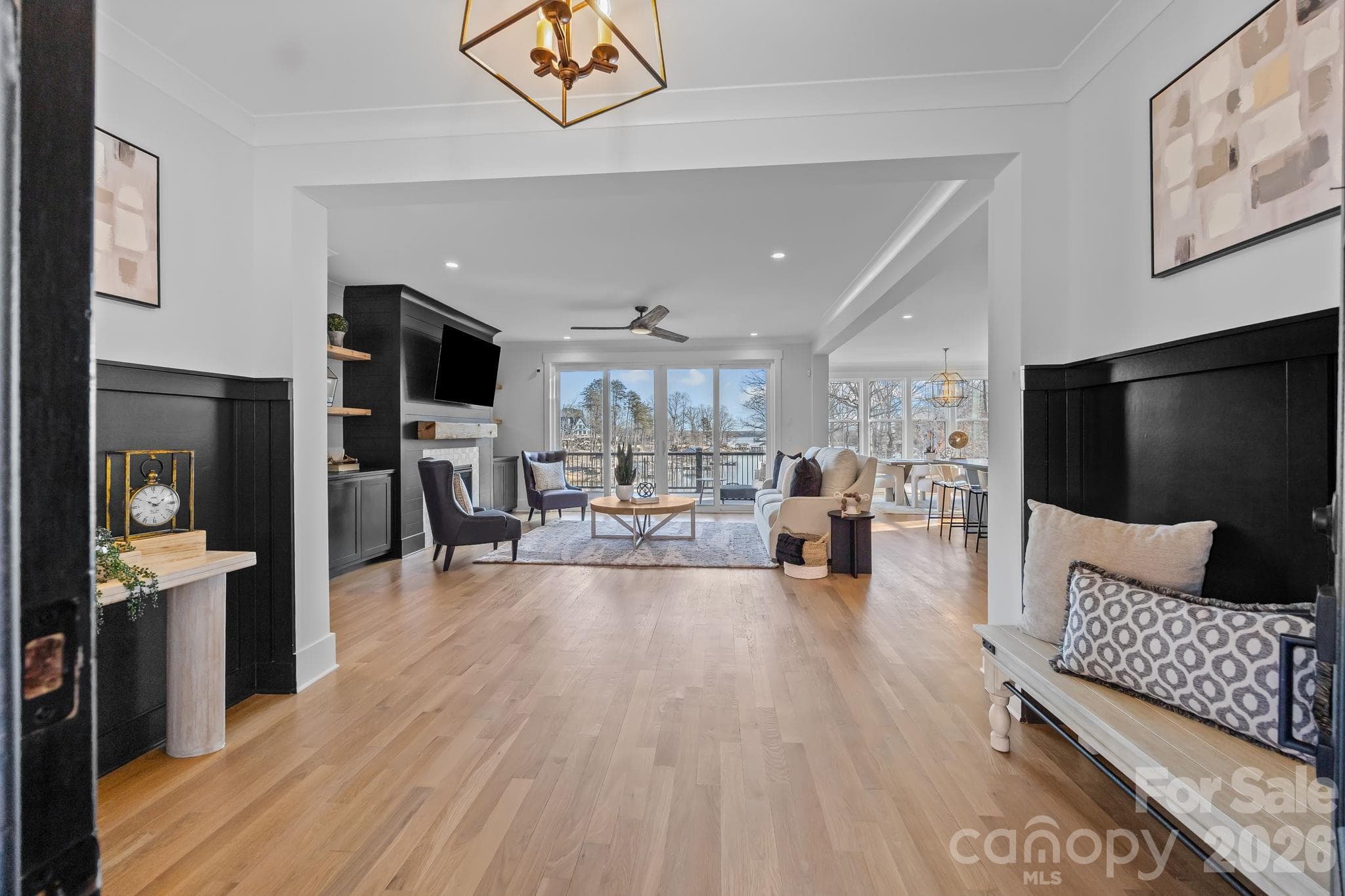 Main level foyer- Main level flooring- white oak hardwoods - 5020 Slanting Bridge Road, Sherrills Ford