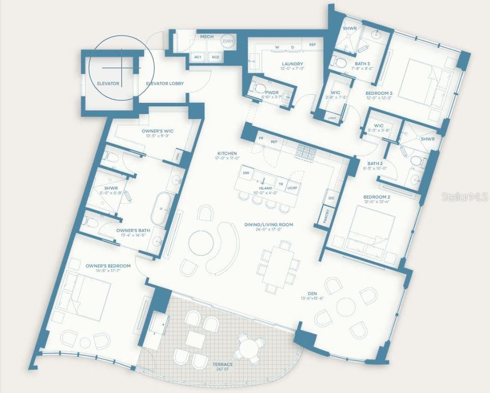 01 Residence Floorplan - 550 GOLDEN GATE POINT #201, SARASOTA