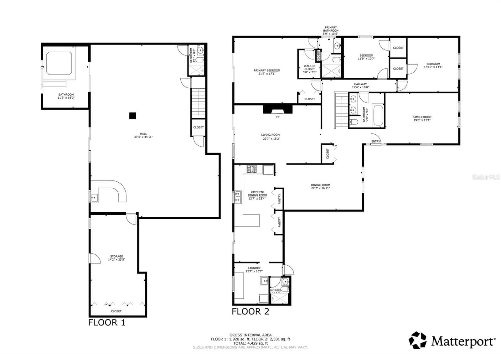 Floor plan with dimensions - 13 HERMOSA DR, EUSTIS