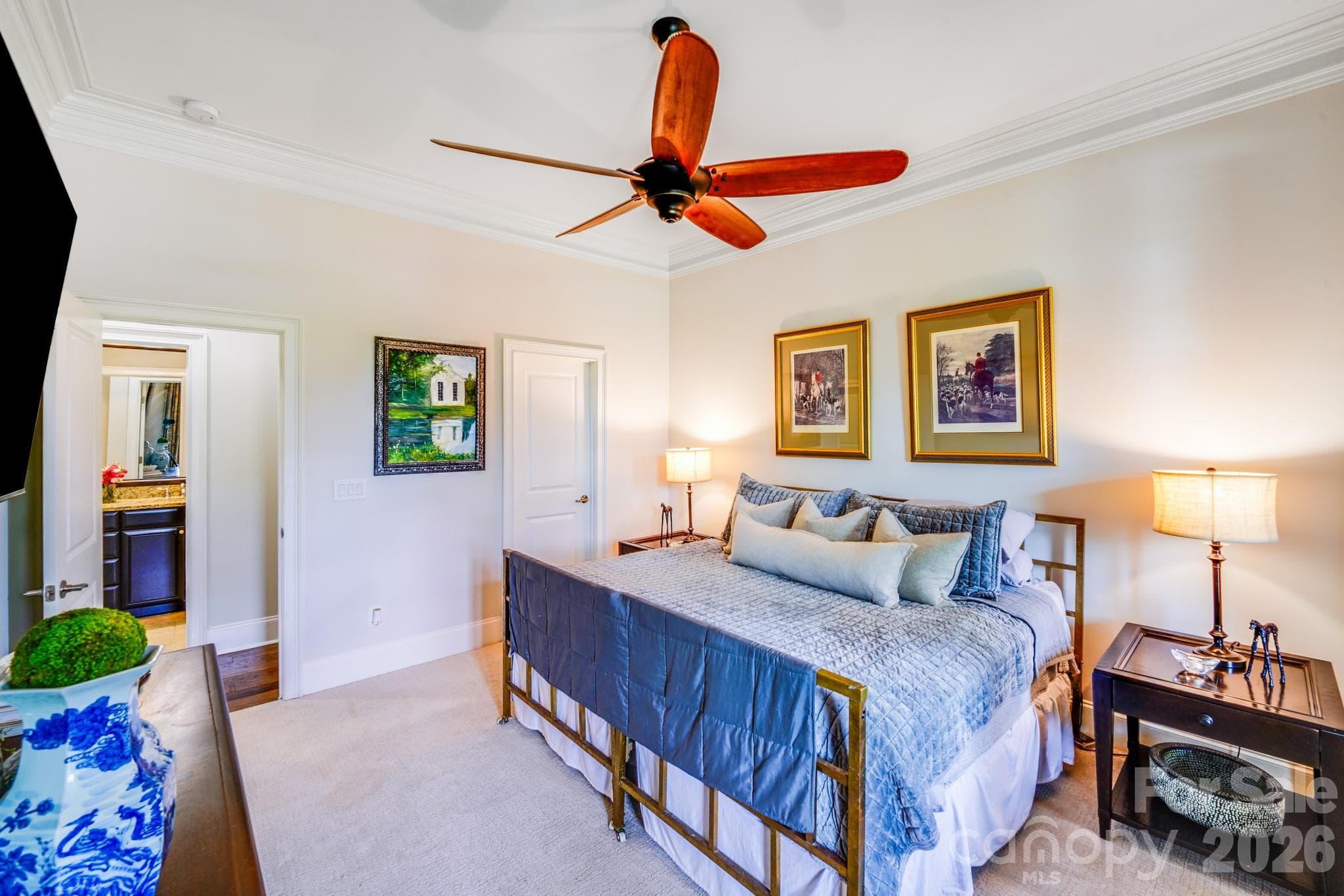 Beautifully appointed main-level guest room with easy access to full bath, offering privacy for visitors - 2702 Arsdale Road, Waxhaw