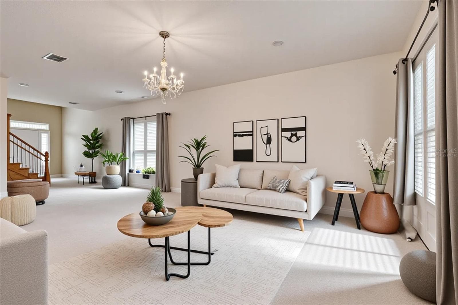 Virtually Staged Living Room - 20215 NATURES SPIRIT DR, TAMPA