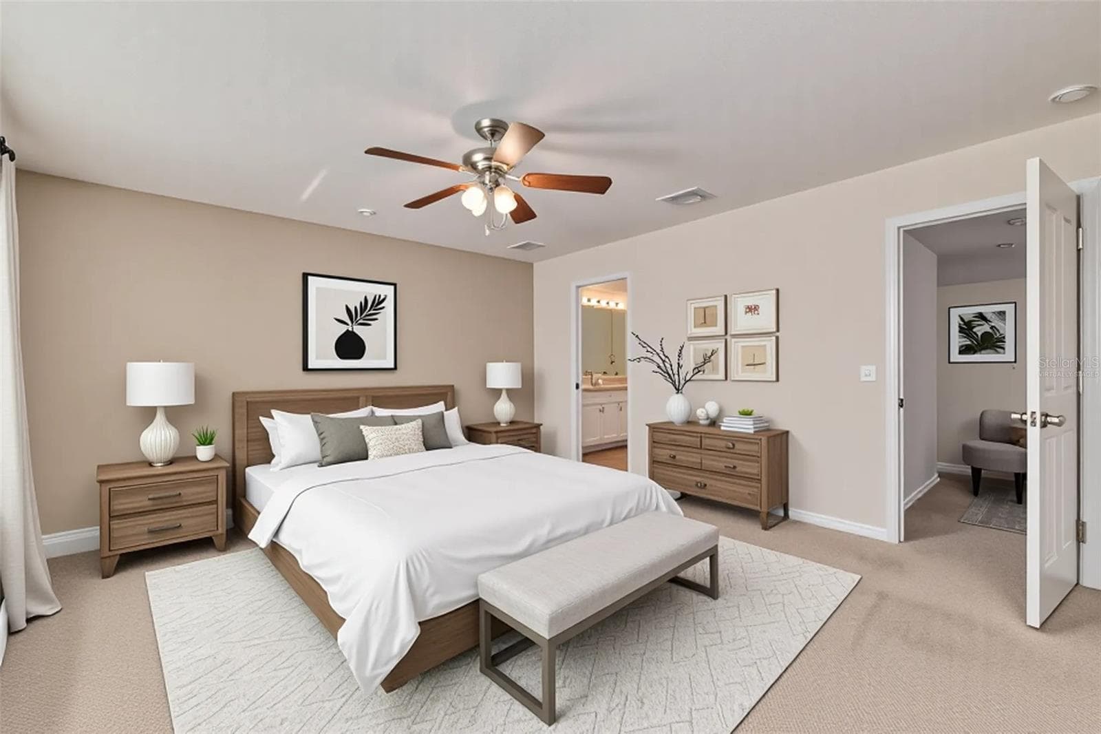 Virtually Staged Prinary Bedroom - 20215 NATURES SPIRIT DR, TAMPA