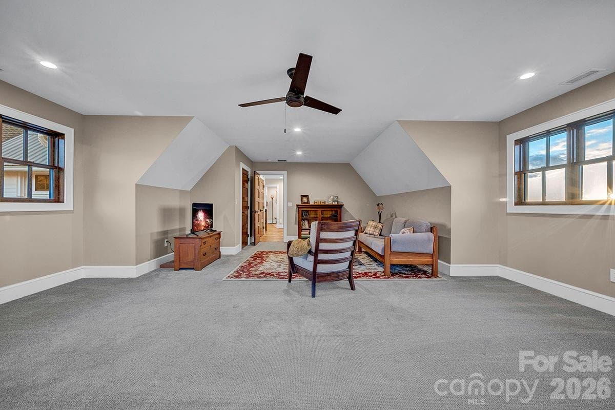 Only room carpeted in the house, softening the noise levels when playing - 217 Sunrise Vista Lane, Banner Elk