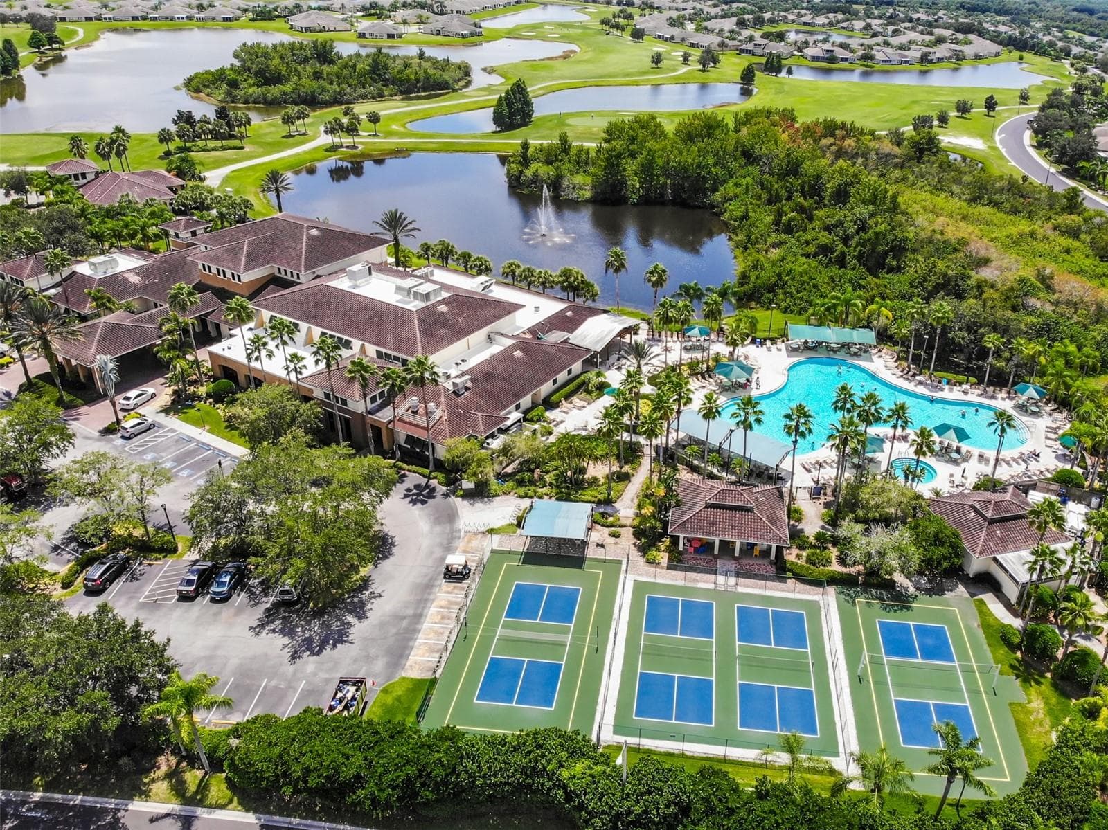 Aerial of South campus with pickle ball courts - 2308 BROOKFIELD GREENS CIR, SUN CITY CENTER