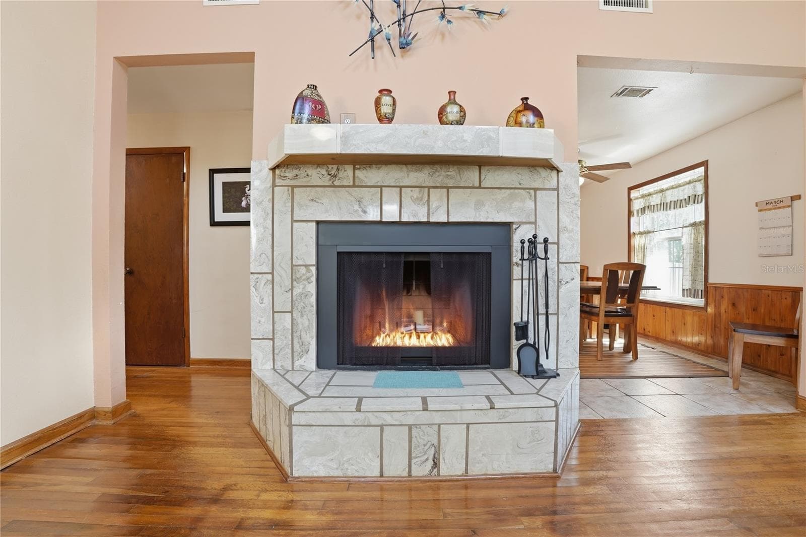 Wood burning fireplace. - 3131 JUNIPER DR, EDGEWATER