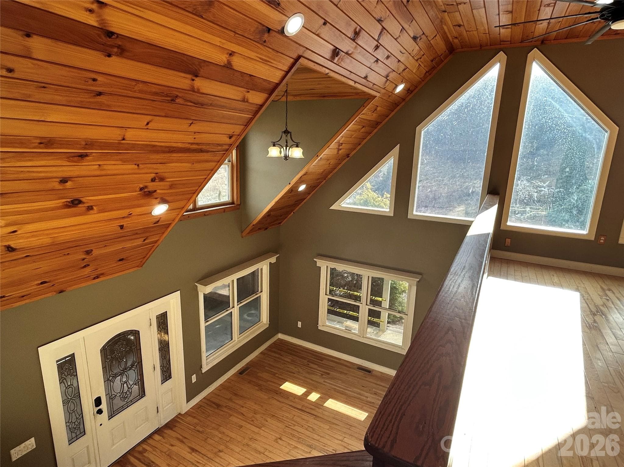 Loft looking down into living room - 330 Potts Drive, Waynesville