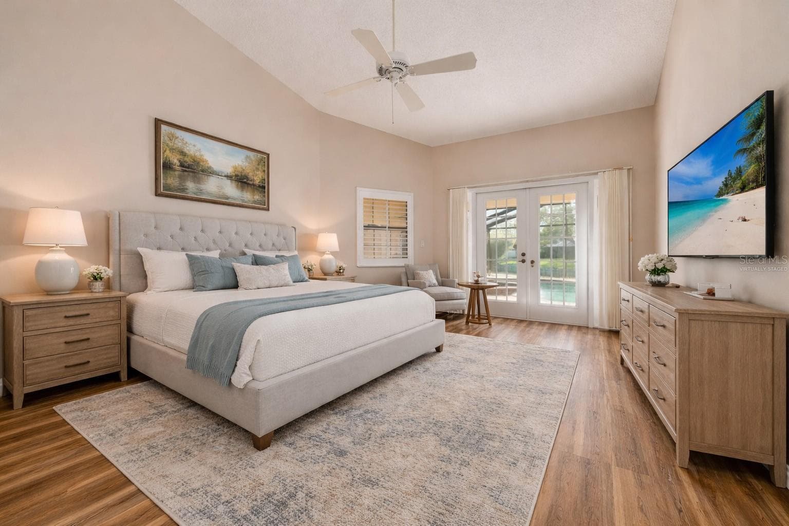 Virtually Staged Primary Bedroom - 470 HICKORYNUT AVE, OLDSMAR