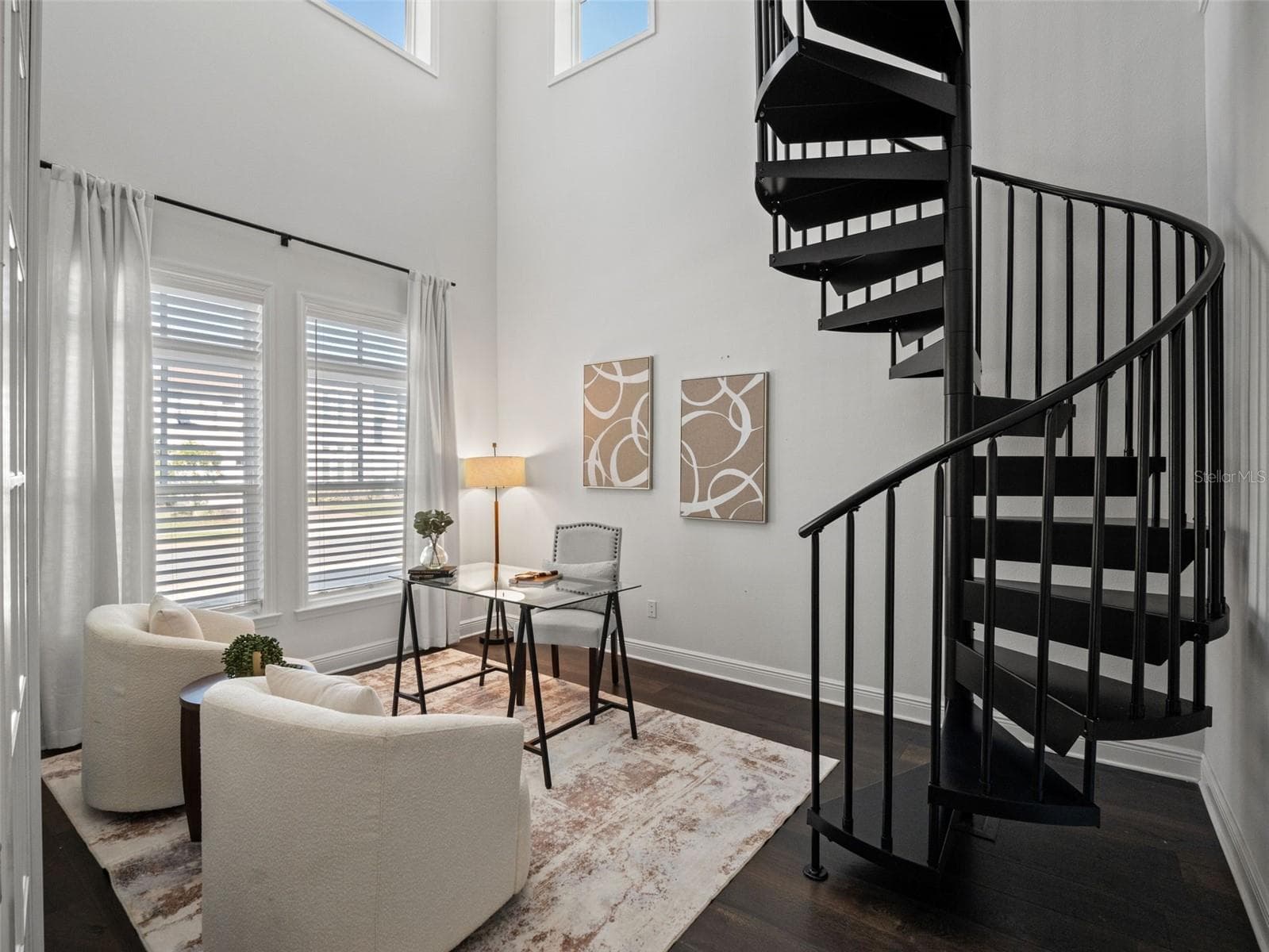Office with French Doors and Spiral Staircase to upstairs Loft - 12515 BOVET AVE, ORLANDO