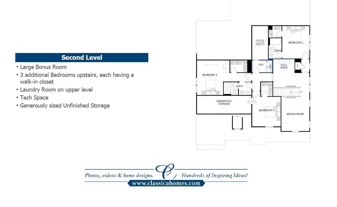 Floorplan Second Level - Clover