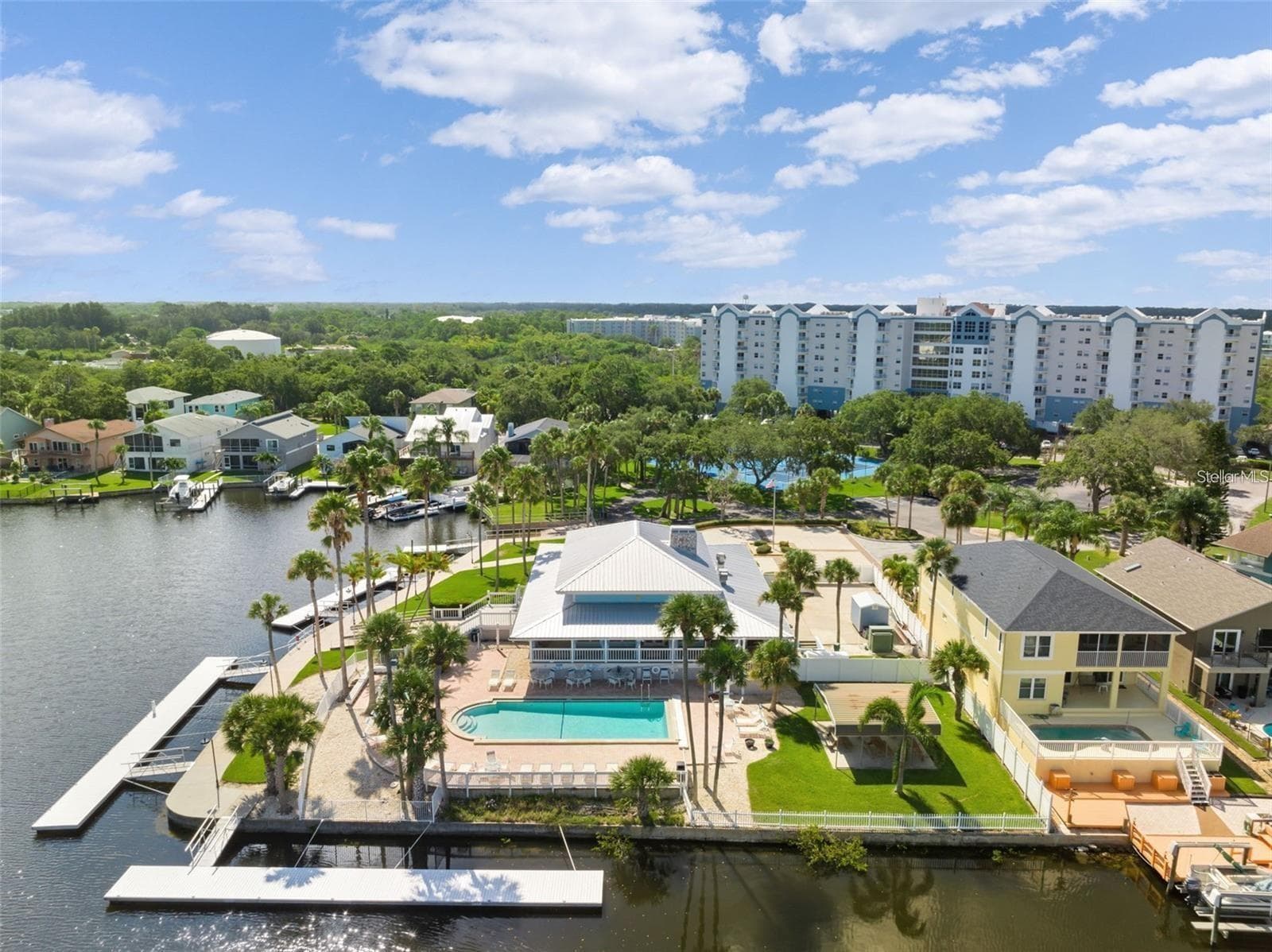 AERIAL CLUBHOUSE POOL AMMENITIES - 6518 SAND SHORE LN, NEW PORT RICHEY