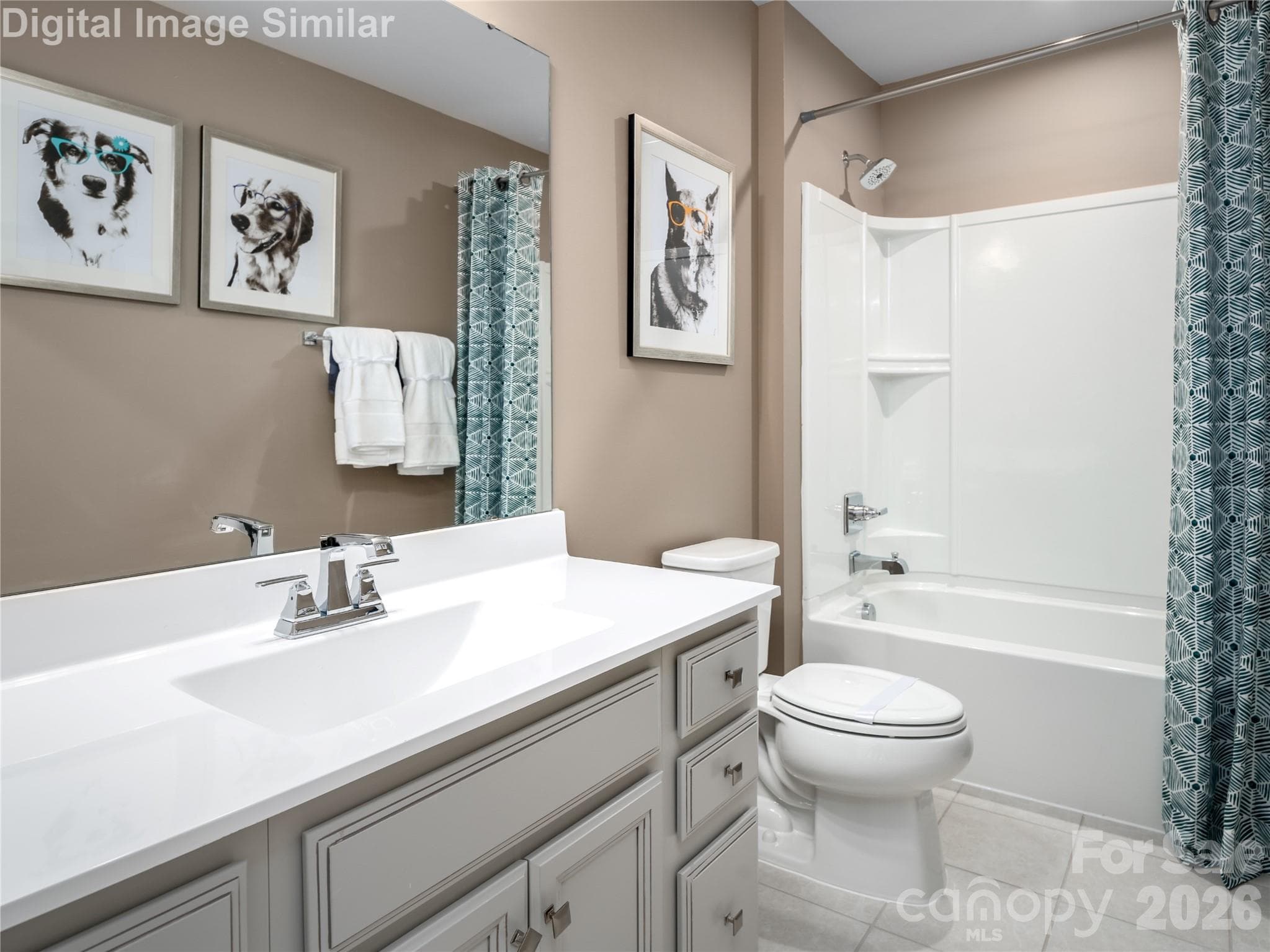 Sharing is caring — this guest bath offers comfort, style, and space for everyone. - Charlotte