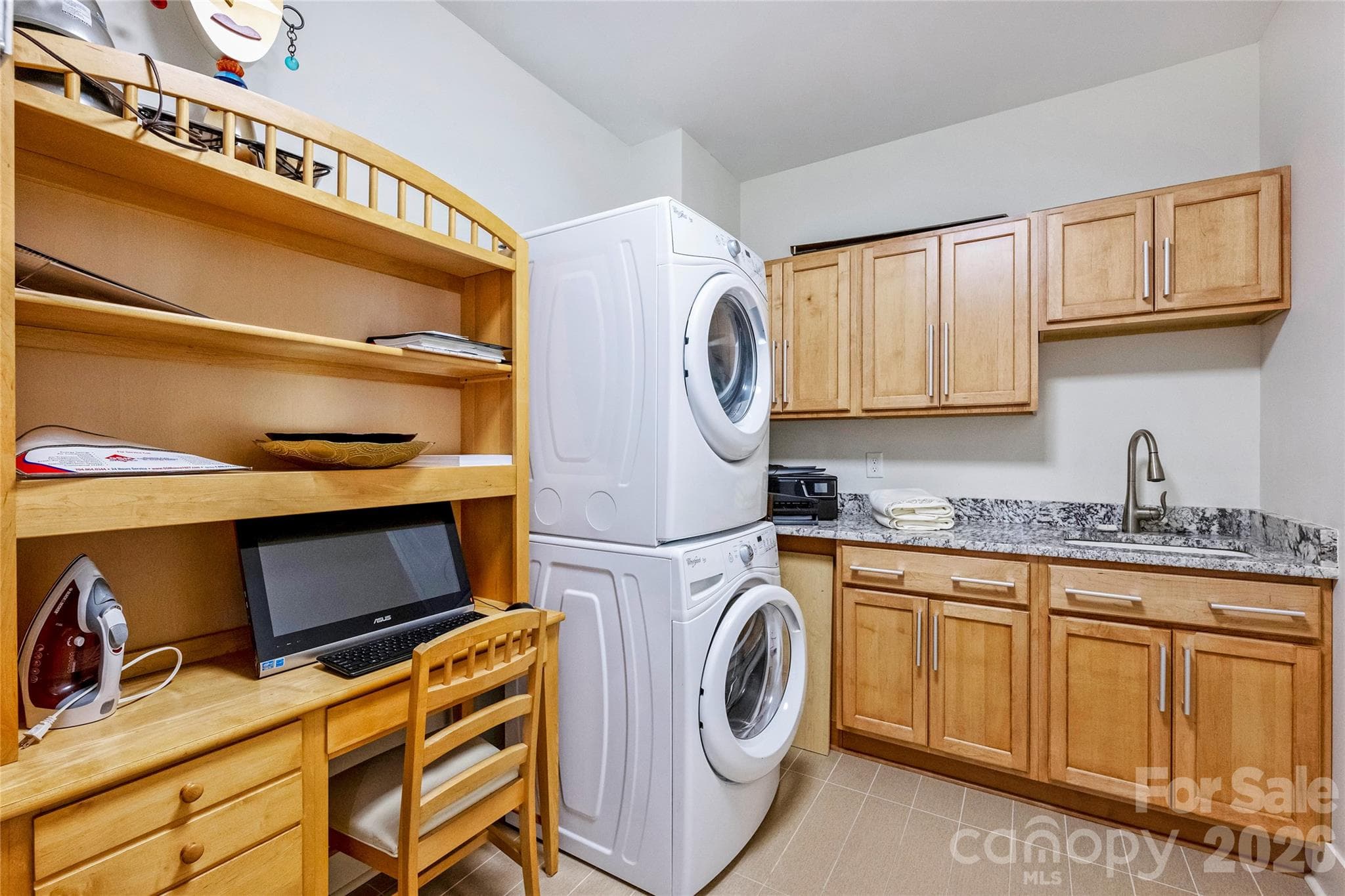 Full sized laundry room with sink and storage - 222 S Caldwell Street, Charlotte