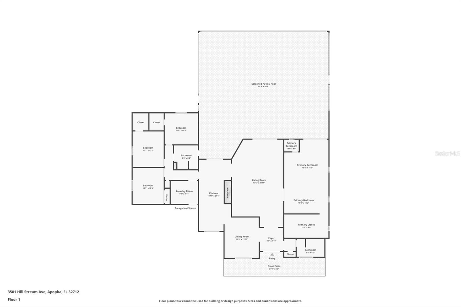 Floor Plan 1 Layout - 3501 HILL STREAM AVE, APOPKA