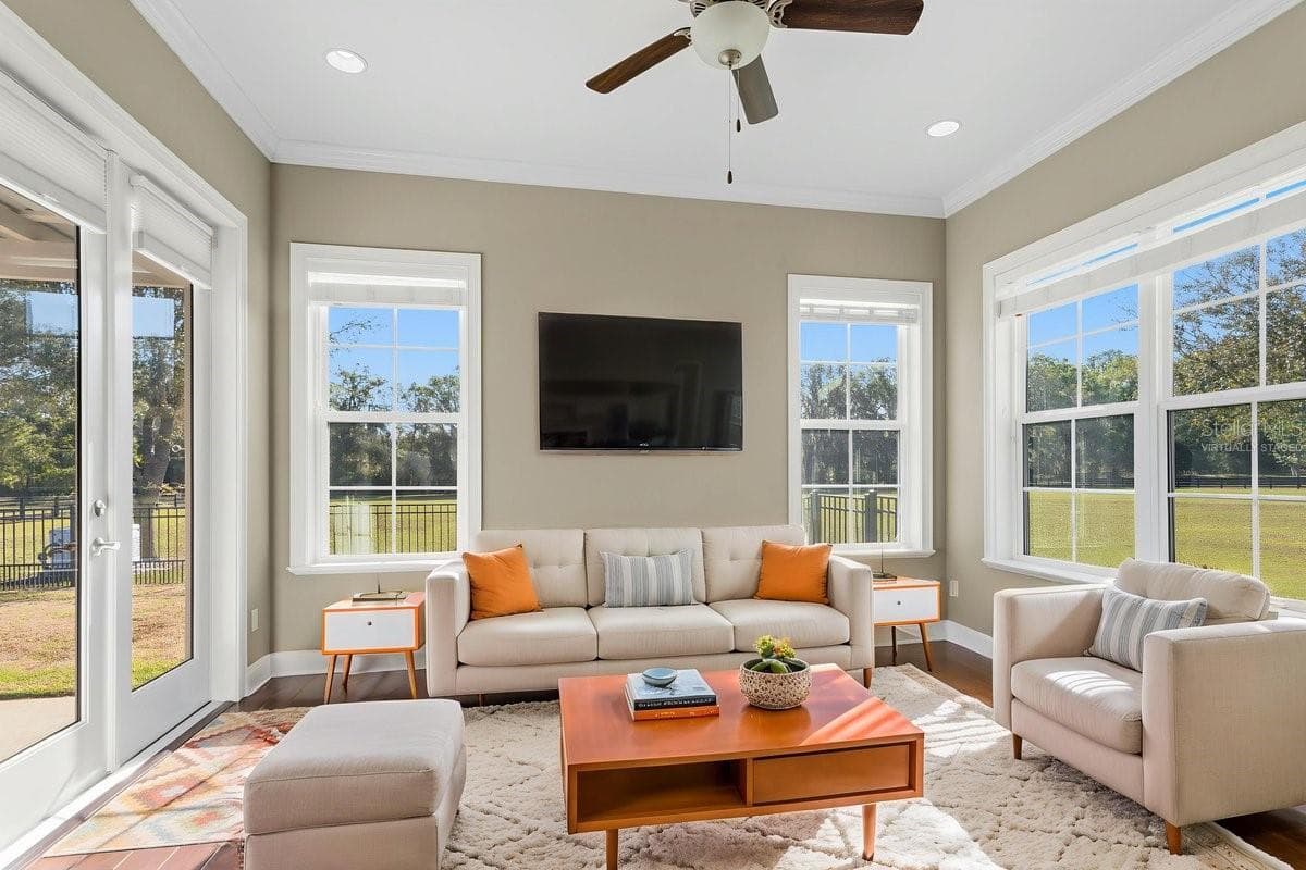 Guest House Living Room (virtually staged) - 10401 NW 153RD TER, ALACHUA