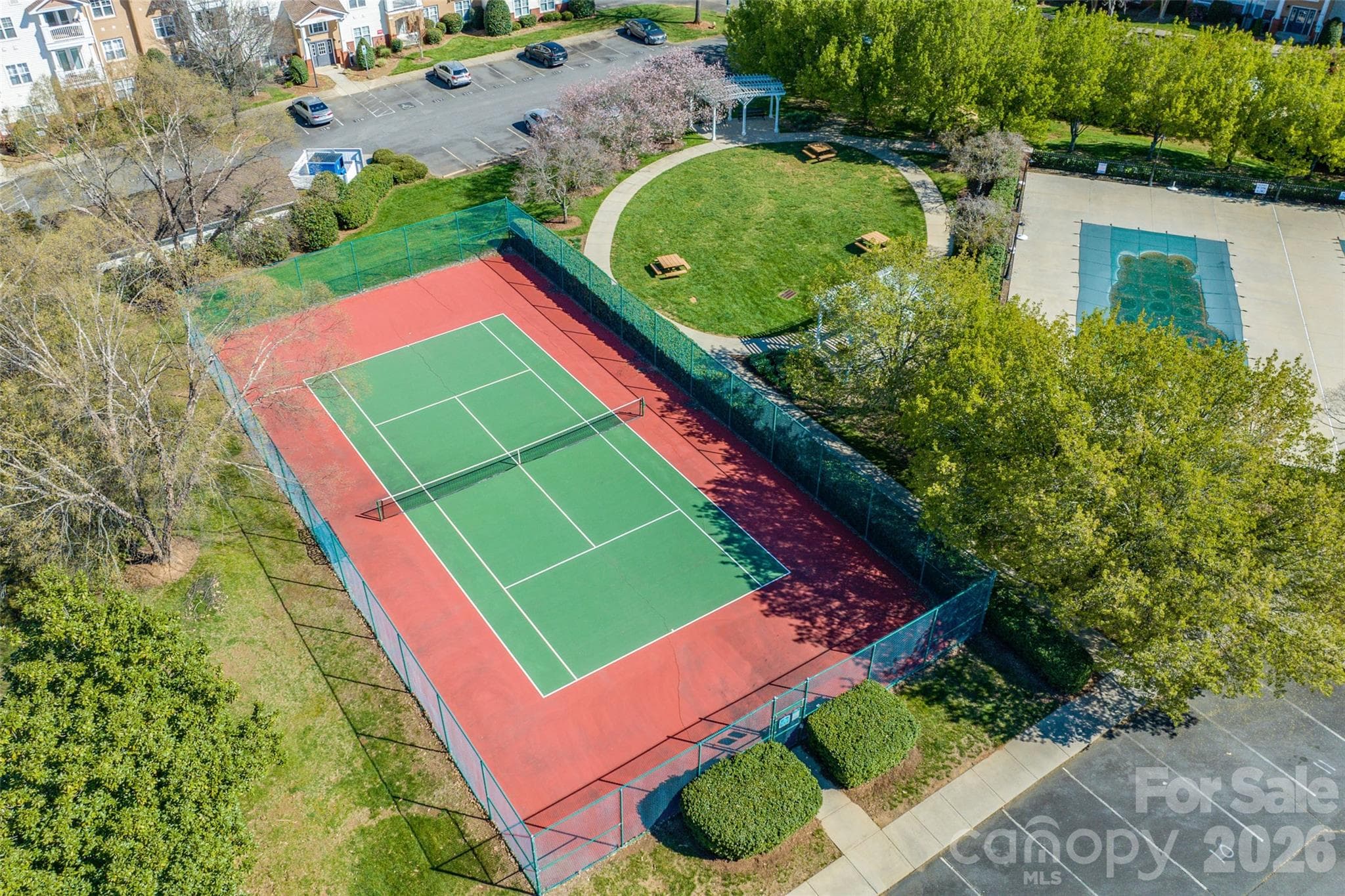Tennis Court & Pool - 16439 Golden River Lane, Charlotte