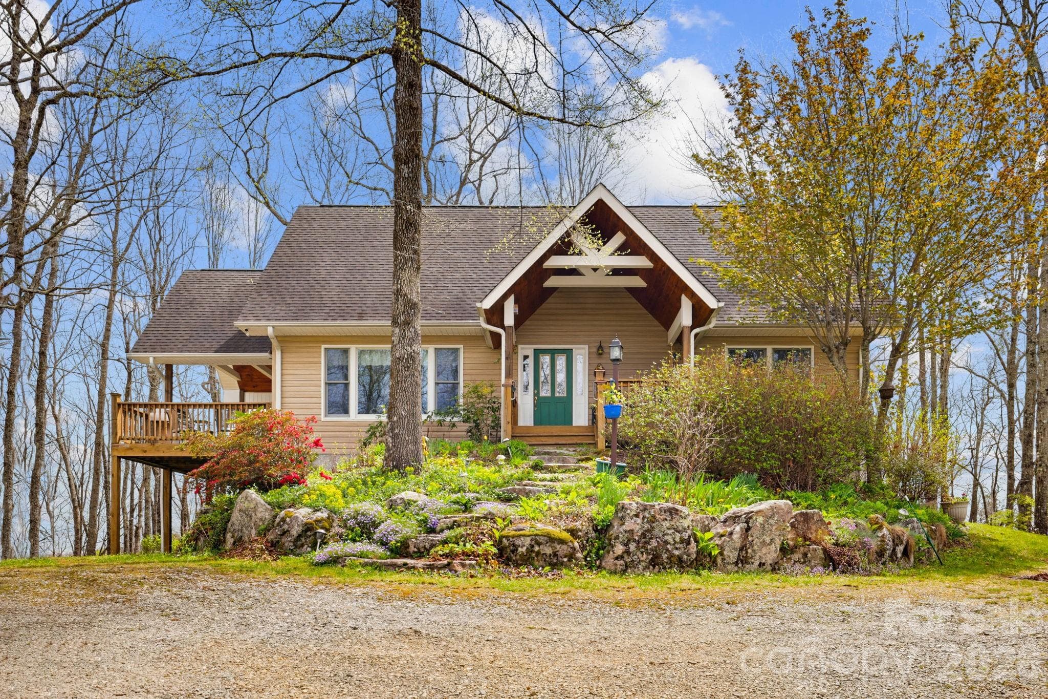 View of the home as you arrive. - 13705 Rosman Highway, Lake Toxaway