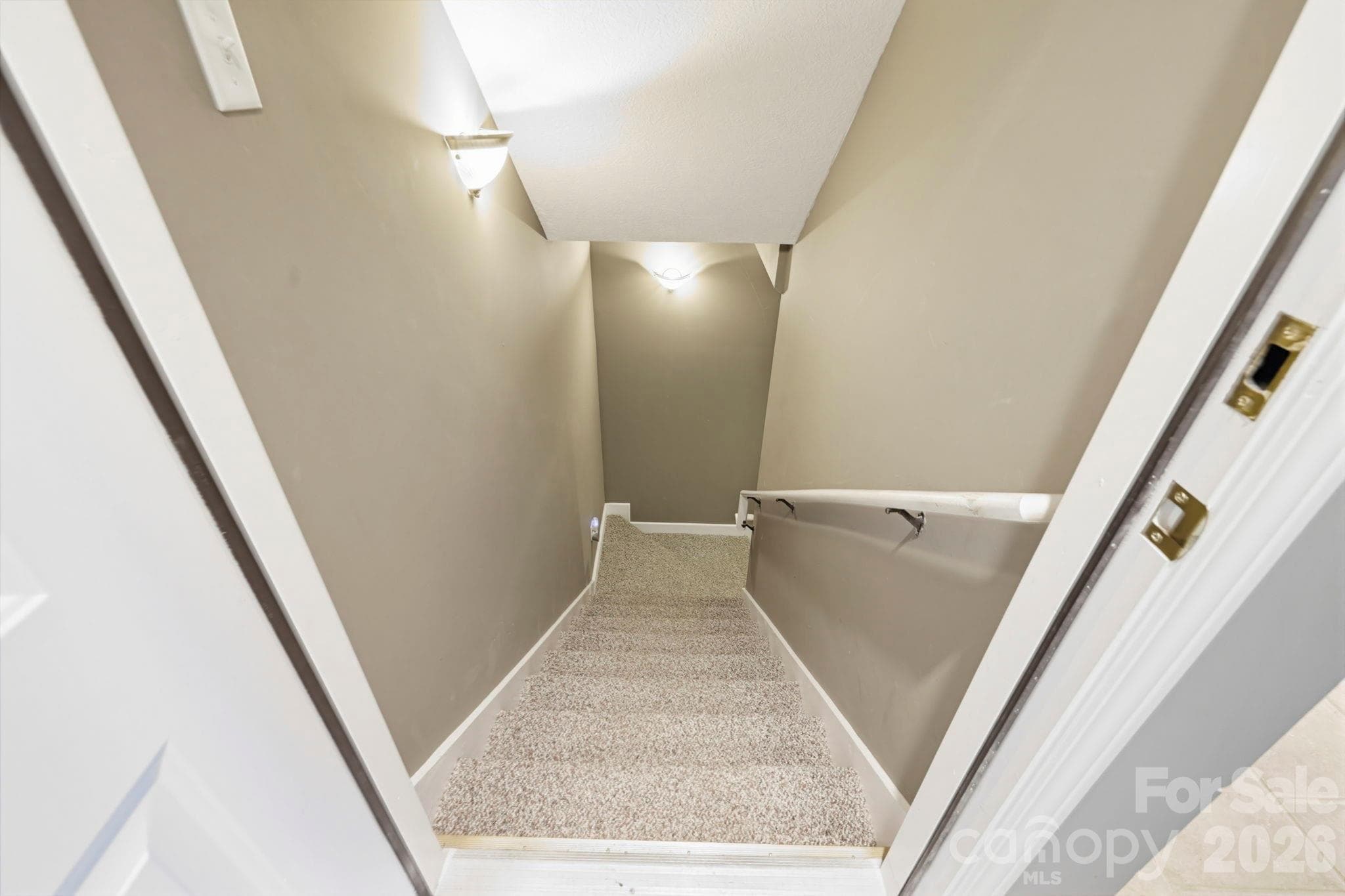 Stairs going downstairs - 13705 Rosman Highway, Lake Toxaway