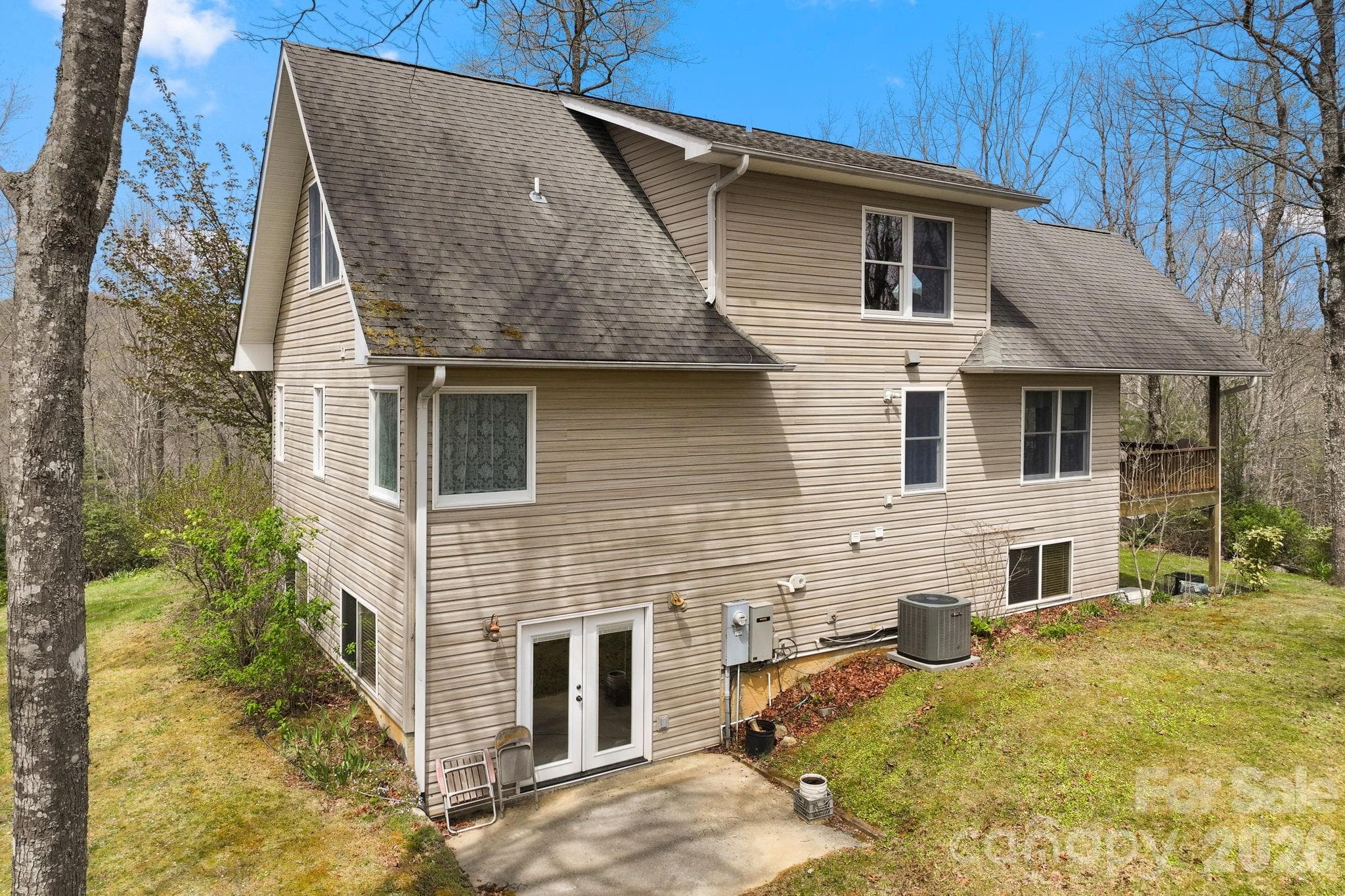 Back view of the home showing separate entrance - 13705 Rosman Highway, Lake Toxaway