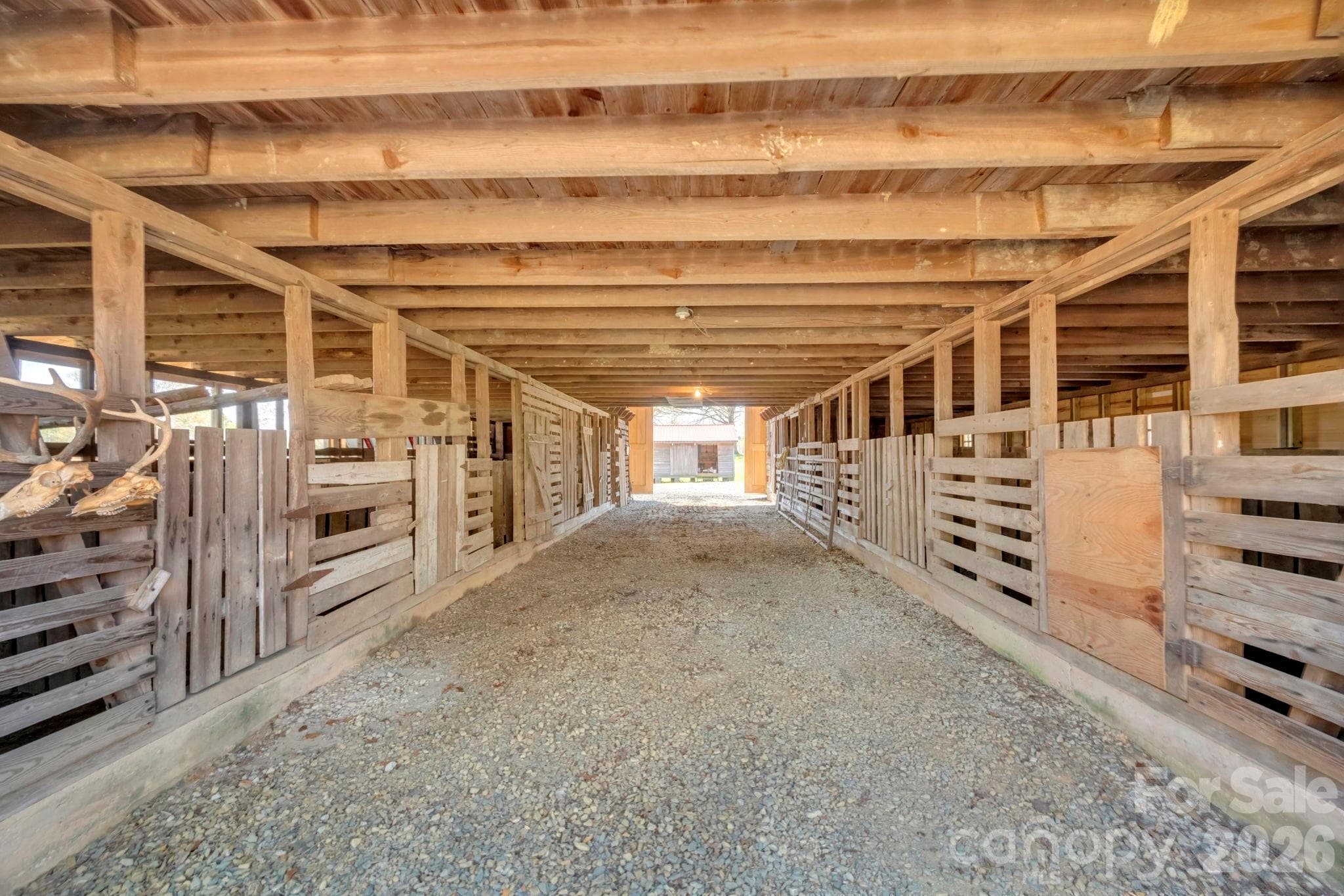 13 stalls with center aisle and upstairs hay loft - 32286 Laton Road, Albemarle