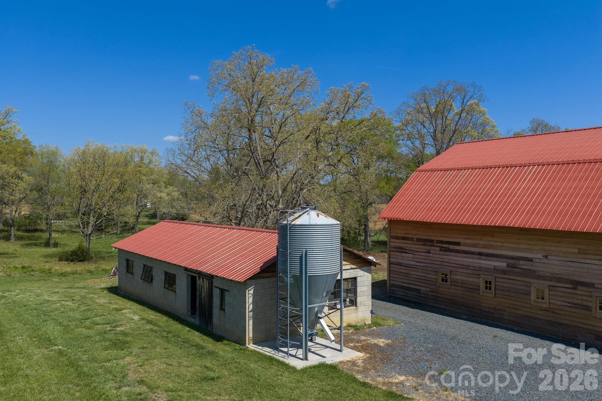 Dairy parlor and grain silo - 32286 Laton Road, Albemarle