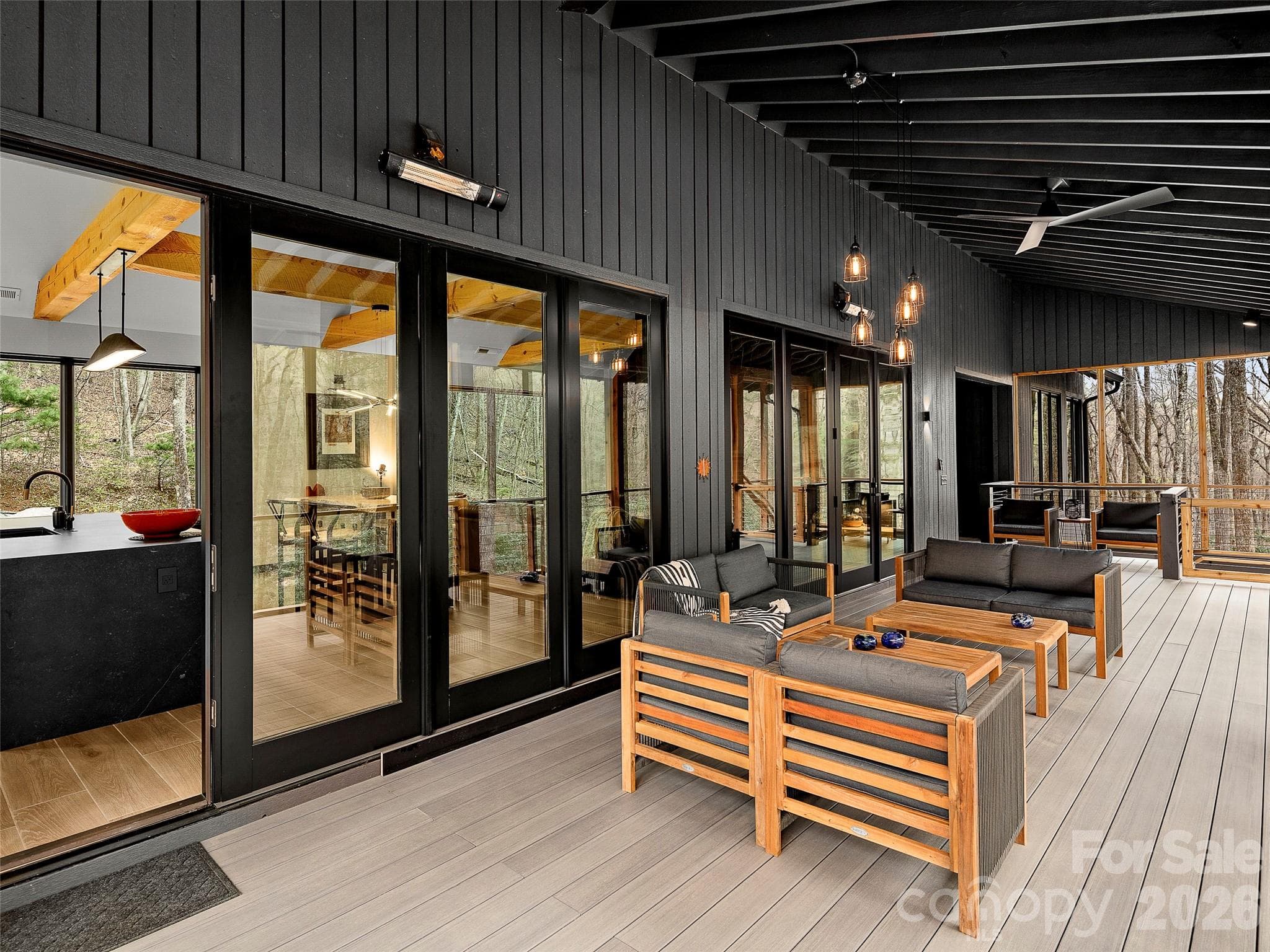 Screened in and heated upstairs deck - 80 Hemlock Circle, Black Mountain
