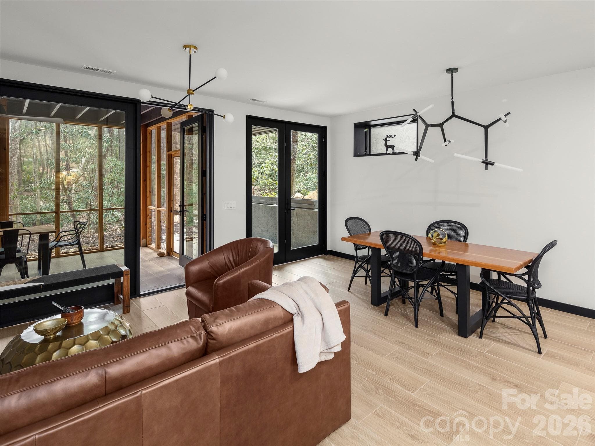 Downstairs Living Room and Dining Room - 80 Hemlock Circle, Black Mountain