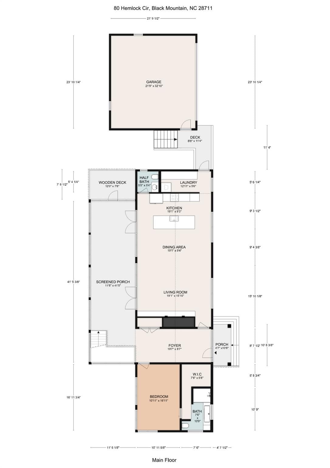 Main Floor Floorplan - 80 Hemlock Circle, Black Mountain