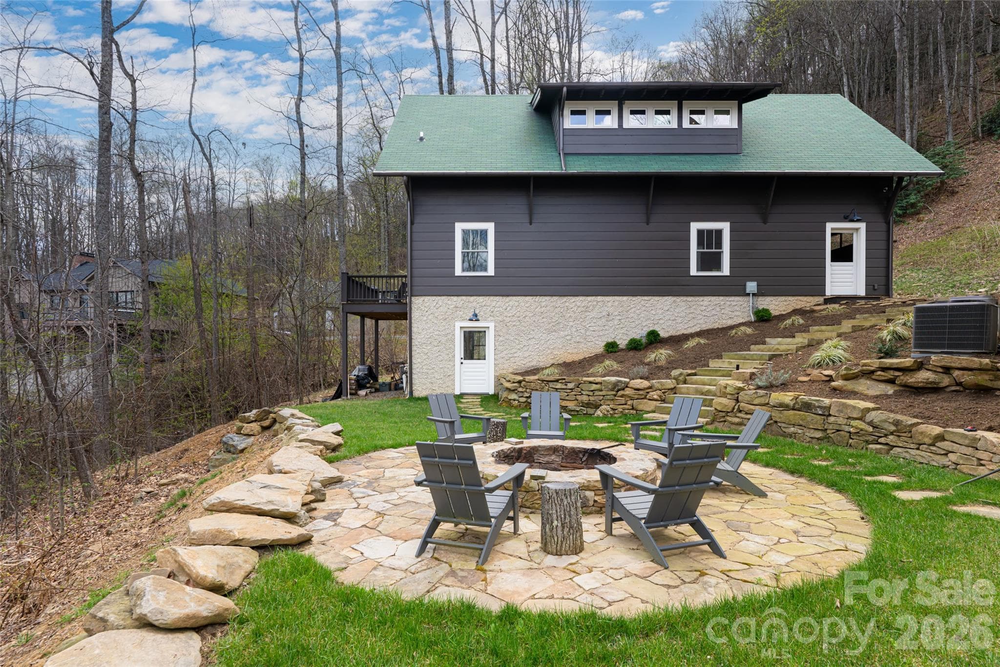 View of 3 story garage - 51 Summit Road, Swannanoa